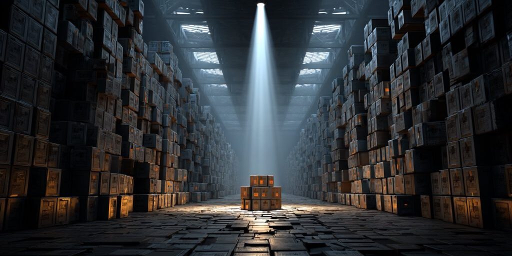 Einzelnes Produkt im Lager wird durch Suchmaschinen-Spotlight hervorgehoben als Symbol für WooCommerce SEO